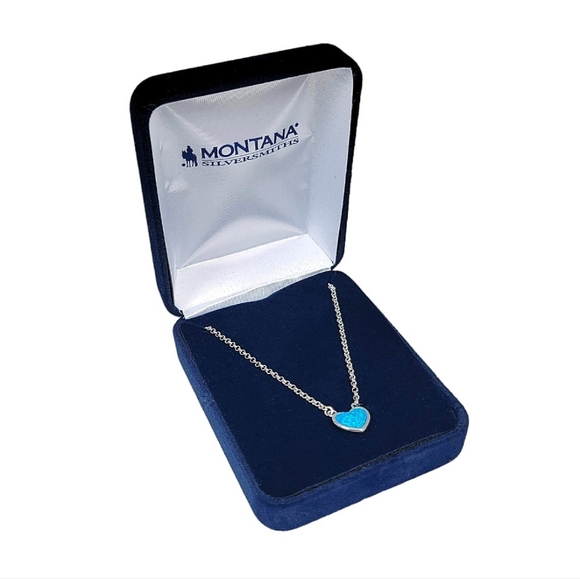 Montana Silversmiths Hidden Lake Glacial Pools Heart Necklace New! - Picture 3 of 9